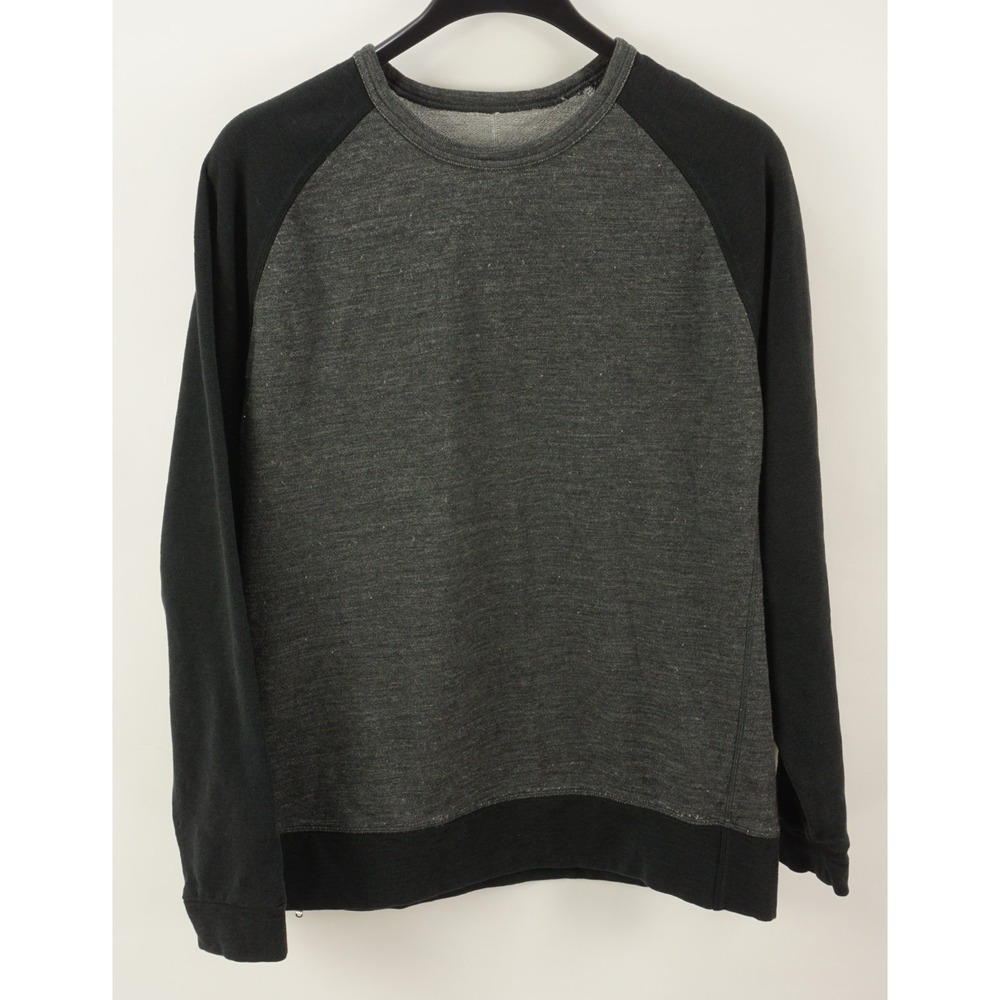 Lululemon Men's Large Dark Gray Colorblock‎ Knit Side Zip Terry Crew Sweatshirt